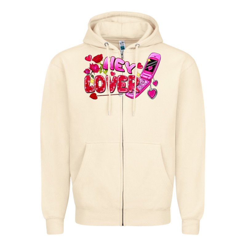 Hey Lover Flip Phone Zipper Hoodie by FaDigitalArtStudio | Teevron