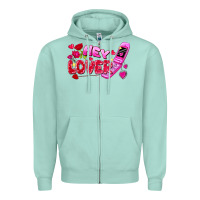 Seafoam hey lover flip phone Zipper Hoodie - FaDigitalArtStudio
