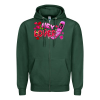 Sports Green hey lover flip phone Zipper Hoodie - FaDigitalArtStudio