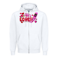 White hey lover flip phone Zipper Hoodie - FaDigitalArtStudio