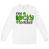 White st. patrick's day one lucky teacher Long Sleeve Tee - RanaPortraitStore