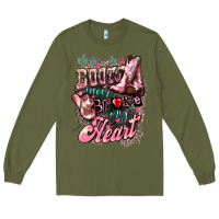 Army Green Boots never broke my heart Long Sleeve Tee - HowdyJamesFarm