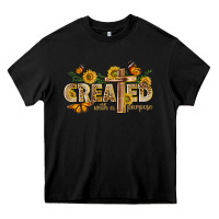 Black created with a purpose with sunflower and butterfl Heavy Core Tee - NancyCooperArtShop