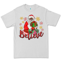 Dove Grey believe black santa christmas Premium Tee - MaliasSmallBusiness