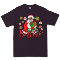 Plum believe black santa christmas Premium Tee - MaliasSmallBusiness
