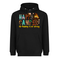 Black Happy Camper Be Happy Or Go Away Heavyweight Hoodie - CowhideDigitalArt