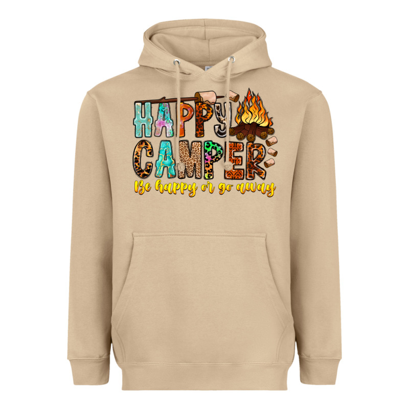 Happy Camper Be Happy Or Go Away Heavyweight Hoodie by CowhideDigitalArt | Teevron