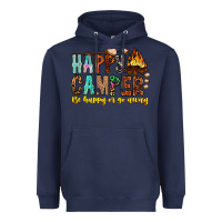 Navy Happy Camper Be Happy Or Go Away Heavyweight Hoodie - CowhideDigitalArt