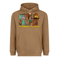 Toasted Coconut Happy Camper Be Happy Or Go Away Heavyweight Hoodie - CowhideDigitalArt