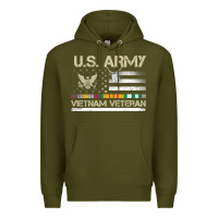 Army Green Vietnam Veteran Shirt US Army Veteran Day Women Me Premium Hoodie - tuanDangUi