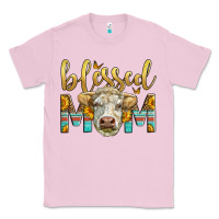 Bubblegum Pink Western Blessed Mom Charolais Bull Classic Tee - LillyAllenDesigns