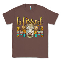 Chestnut Western Blessed Mom Charolais Bull Classic Tee - LillyAllenDesigns