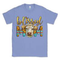 Colony Blue Western Blessed Mom Charolais Bull Classic Tee - LillyAllenDesigns
