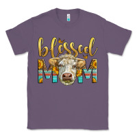 Lavender Western Blessed Mom Charolais Bull Classic Tee - LillyAllenDesigns