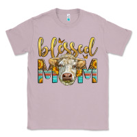 Lilac Western Blessed Mom Charolais Bull Classic Tee - LillyAllenDesigns