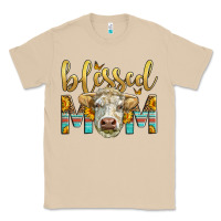 Mushroom Western Blessed Mom Charolais Bull Classic Tee - LillyAllenDesigns