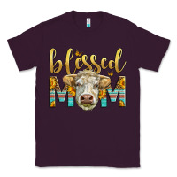 Plum Western Blessed Mom Charolais Bull Classic Tee - LillyAllenDesigns