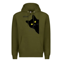 Army Green black cat day halloween black cat meow Premium Hoodie - tuanDangUi