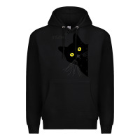 Black black cat day halloween black cat meow Premium Hoodie - tuanDangUi