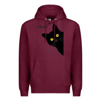 Burgundy black cat day halloween black cat meow Premium Hoodie - tuanDangUi