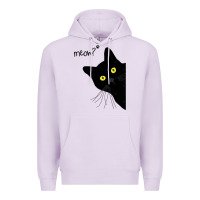 Lilac black cat day halloween black cat meow Premium Hoodie - tuanDangUi