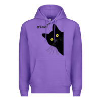 Purple black cat day halloween black cat meow Premium Hoodie - tuanDangUi