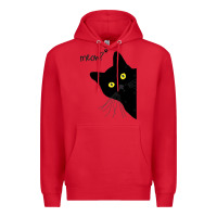 Red black cat day halloween black cat meow Premium Hoodie - tuanDangUi