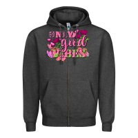 Charcoal Heather Valentine's Day Only Good Vibes Zipper Hoodie - FaDigitalArtStudio