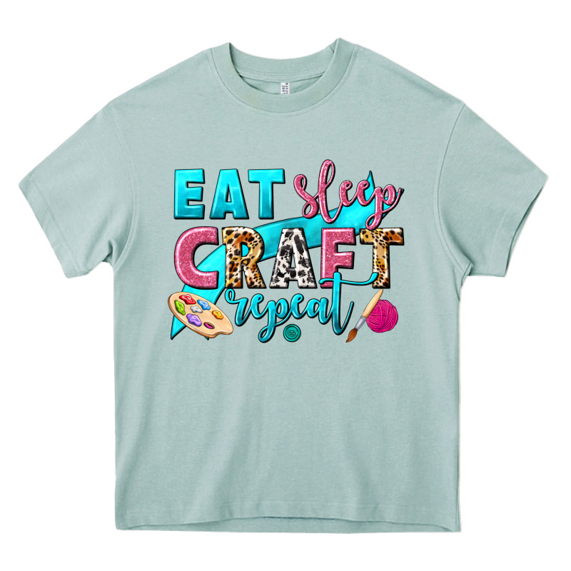 Eat Sleep Craft Repeat Heavy Core Tee by NancyCooperArtShop | Teevron
