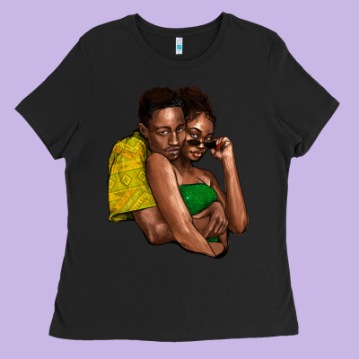Black Couple Ladies Tee Designed By Nancycooperartshop