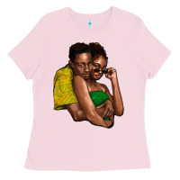 Bubblegum Pink black couple Ladies Tee - NancyCooperArtShop