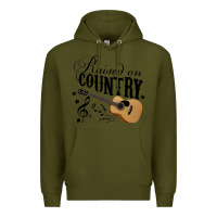 Army Green Raised On Country Country Life Country Music Lover Premium Hoodie - tuanDangUi