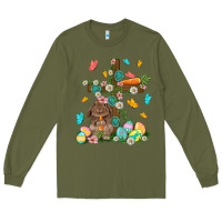 Army Green Western Rabbit with Cross Easter Day Long Sleeve Tee - HowdyJamesFarm