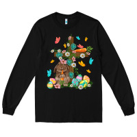 Black Western Rabbit with Cross Easter Day Long Sleeve Tee - HowdyJamesFarm