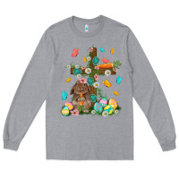 Heather Grey Western Rabbit with Cross Easter Day Long Sleeve Tee - HowdyJamesFarm