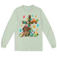 Matcha Western Rabbit with Cross Easter Day Long Sleeve Tee - HowdyJamesFarm