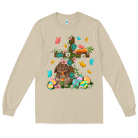 Mushroom Western Rabbit with Cross Easter Day Long Sleeve Tee - HowdyJamesFarm