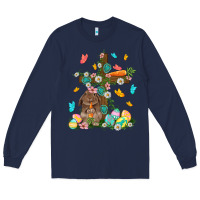 Navy Western Rabbit with Cross Easter Day Long Sleeve Tee - HowdyJamesFarm