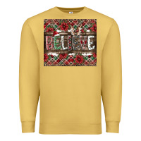 Antique Gold Believe Premium Sweatshirt - CowhideDigitalArt