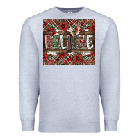 Heather Grey Believe Premium Sweatshirt - CowhideDigitalArt