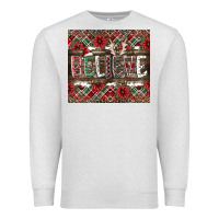 Oatmeal Heather Believe Premium Sweatshirt - CowhideDigitalArt