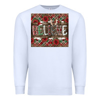 White Believe Premium Sweatshirt - CowhideDigitalArt