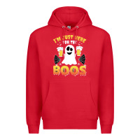 Red i'm just here for the boos halloween costume gift Premium Hoodie - tuanDangUi