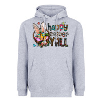 Heather Grey happy easter y all Heavyweight Hoodie - CowhideDigitalArt