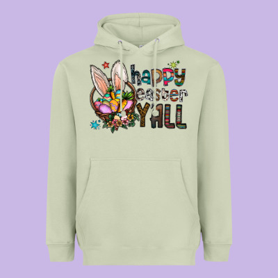 Happy Easter Y All Heavyweight Hoodie Designed By Cowhidedigitalart