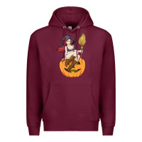 Burgundy sexy witch halloween costume blackcraft pumpkin wi Premium Hoodie - tuanDangUi