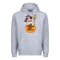 Heather Grey sexy witch halloween costume blackcraft pumpkin wi Premium Hoodie - tuanDangUi