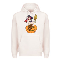 Pale Pink sexy witch halloween costume blackcraft pumpkin wi Premium Hoodie - tuanDangUi
