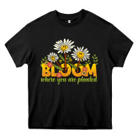 Black bloom where you are planted Heavy Core Tee - NancyCooperArtShop