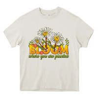 Cream bloom where you are planted Heavy Core Tee - NancyCooperArtShop